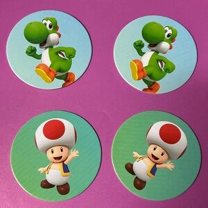 4 x Mario Party Jam Character Cardboard Game Topper